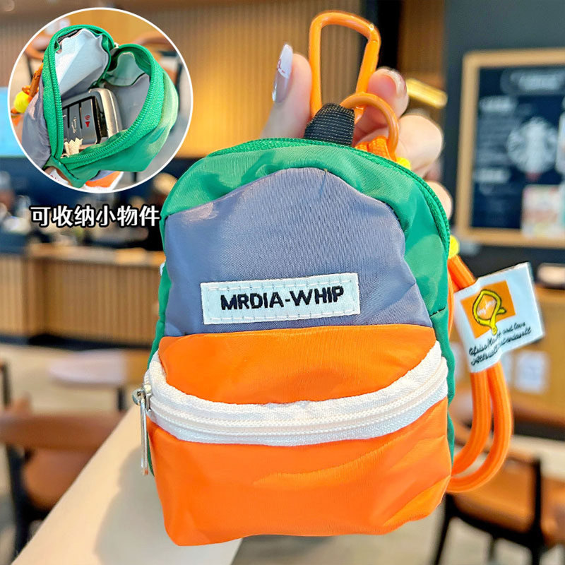 Dopamine Mini Backpack Keychain Trendy Cute Color-Blocked Coin Purse Phone Lanyard Short Style Outdoor Travel Dopamine Mini Backpack Keychain Trendy Cute Color-Blocked Coin Purse Phone Lanyard Short Style Outdoor Travel