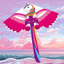 New Weifang Kite Pink Girl Kite Princess Flying Horse Unicorn Kite Breeze easy to fly long tail kite