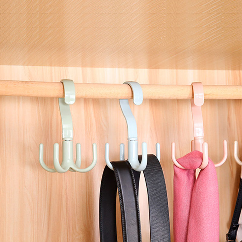 Versatile four-claw hook thickened rotatable containing deviner tie silk towel hanger S type hanging shoe hanger