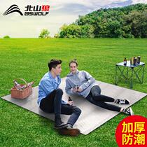 Beishan wolf outdoor thickened aluminum foil mat double moisture-proof mat picnic mat portable waterproof picnic camping tent mat