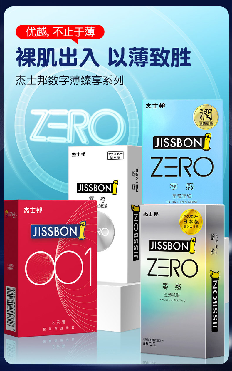 杰士邦 零感沁薄倍润避孕套 34只 保密发货 图5