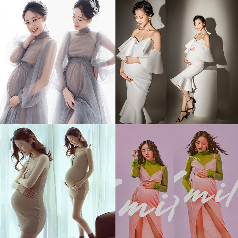 Pregnant women photo photo clothing new photo studio Maternity clothes small fresh cute wind Pregnant women take artistic photos of clothes