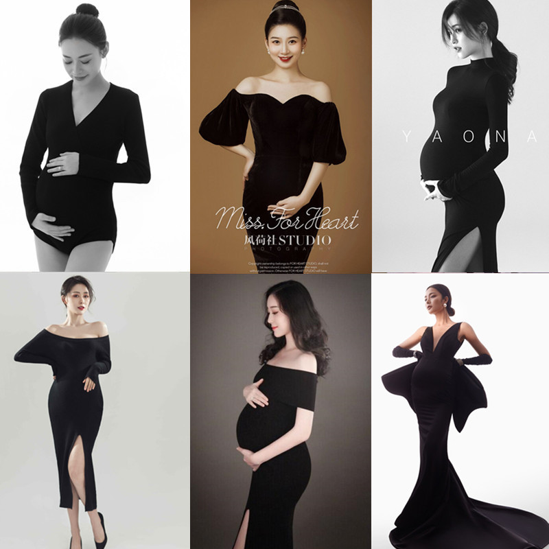 Maternity Photo Clothing New Style Black Studio Maternity Wear Personalized Photo Shoot Clothing Maternity Photo Clothes for Home Shooting