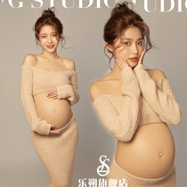 Shadow Building New Pregnant Woman Photos of Clothing Pregnancy Only Beauty Big Belly Write Real Knit Suit Sexy Cute Photography Art Photos