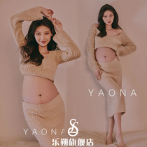 Photo Gallery Pregnant Woman Photos Clothing New Pregnancy Moms Big Belly Writing True Knit Suit Sexy Cute Photography Art Clothes