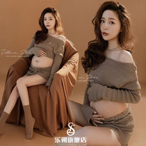 Maternity photography clothing new style photo studio pregnant mother photography photo art photo knitted sweater slimming maternity photo clothing