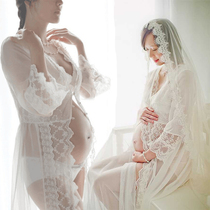 New Korean version Photography pregnant woman Photo Pregnant Woman Embroidered Lace Nepotism Dress Photo for pregnant woman to write real clothes