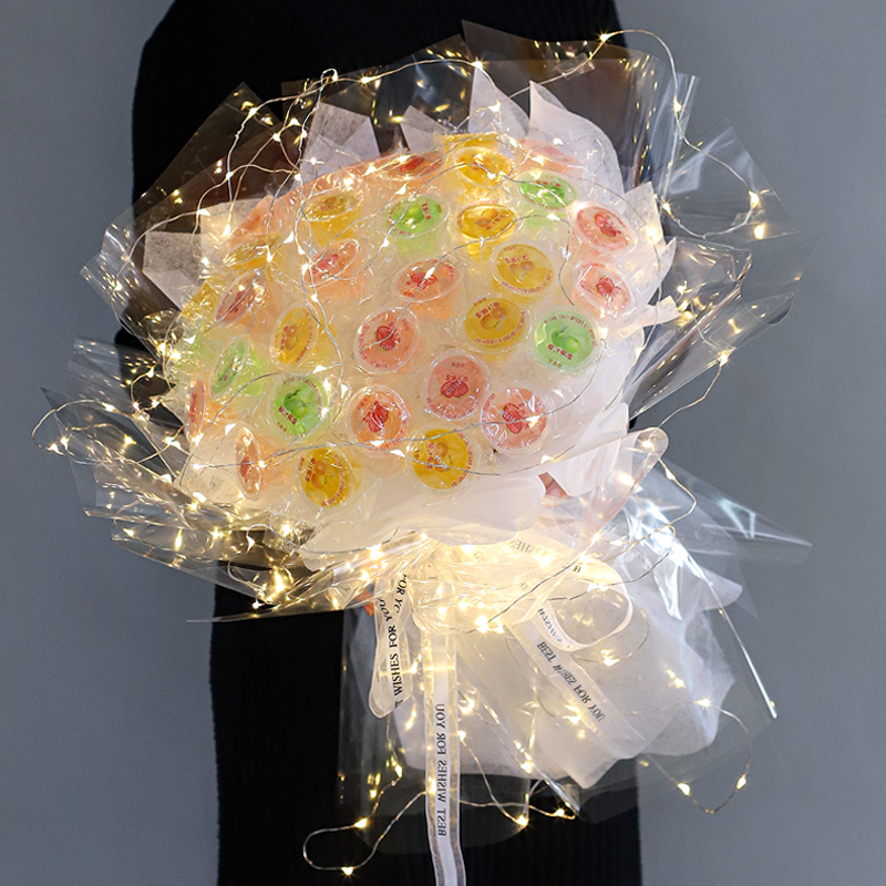 Diy Jelly Luminous Transparent Flower Bouquet Package Creative Birthday GiftGirlfriend