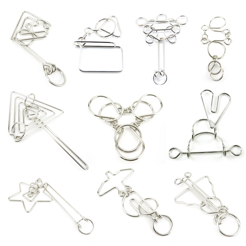 Dwarf Oil Interesting Nine Serial High Difficulty Solutions Ring Ruban Lock Solution of Holes Clear Lock Solution Rings Burn Brain Puzzle Toys