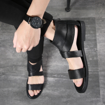 Mens sandals 2022 New mens shoes Summer genuine leather non-slip trendy beach shoes full cow leather personality Roman shoes