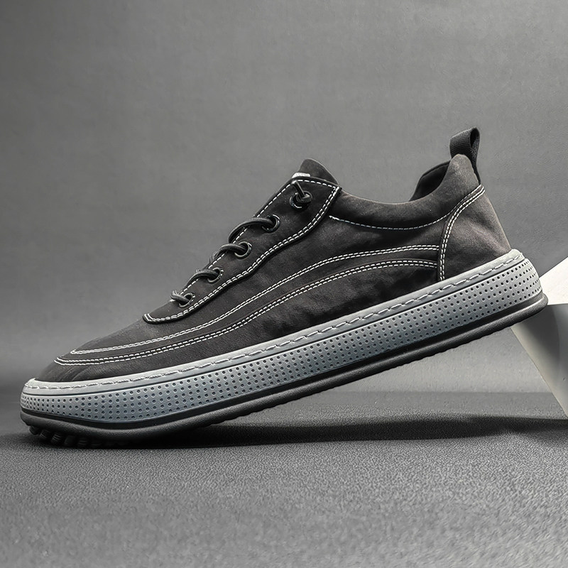 Canvas shoes men's slip-on shoes low top trend ice silk shoes summer men's shoes breathable thin section clown shoes