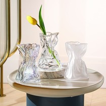 ins wind small vase Vase Sensation Paper Plexant Vase Light Lavish Colorful Mesh Red Origami Creative Hydroponic Flower Arrangement Pendulum Pieces