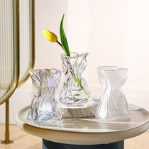 ins wind dazzling glass transparent vase small crowdfeeling room bedroom balcony desktop swinging pieces photo props