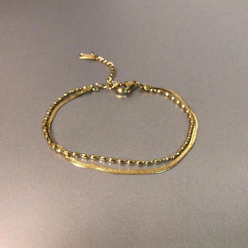 Vintage Clothing |   Golden - Ear Soft Bracelet Gold Soft Ring Non-Fading Bracelet