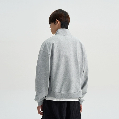 A PUEE Американская высокая улица Cleanfit Silhouette Solid Salad Cardigan Stand Whothirt Mustery Complety Short Wide Hoodie