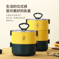 304 food-grade stainless steel Korean-Japanese style lunch box with good thermal insulation performance office worker student female double three-layer rice tank