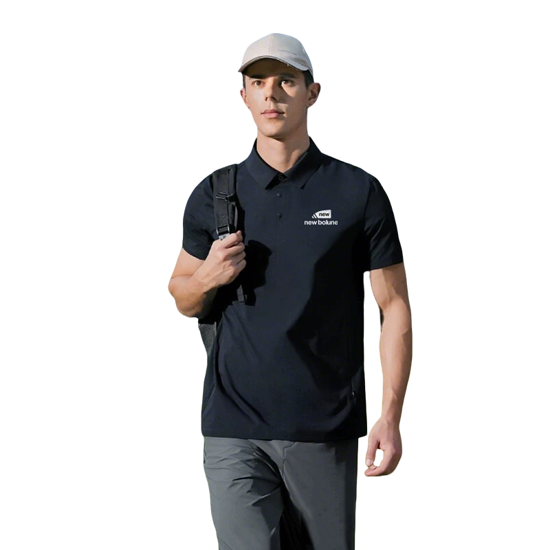 New Bolune/新百伦夏季冰丝无痕翻领速干高端商务爸爸polo衫