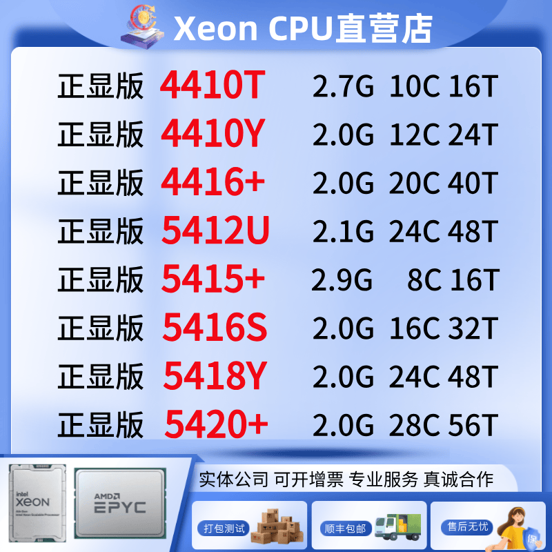 Процессор Xeon 4410T 4410Y 4416+ 5412U 5415+ 5416S 5418Y 5420+