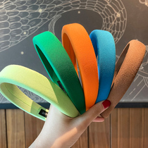 Candy color sponge hair hoop female hairpin Net red 2021 new wide-sided French raised skull head hoop hair accessories