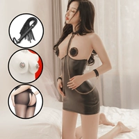 Черный костюм+черные соединительные носки для стойла+черная бабочка катушка зажима молока+черный короткий кнут