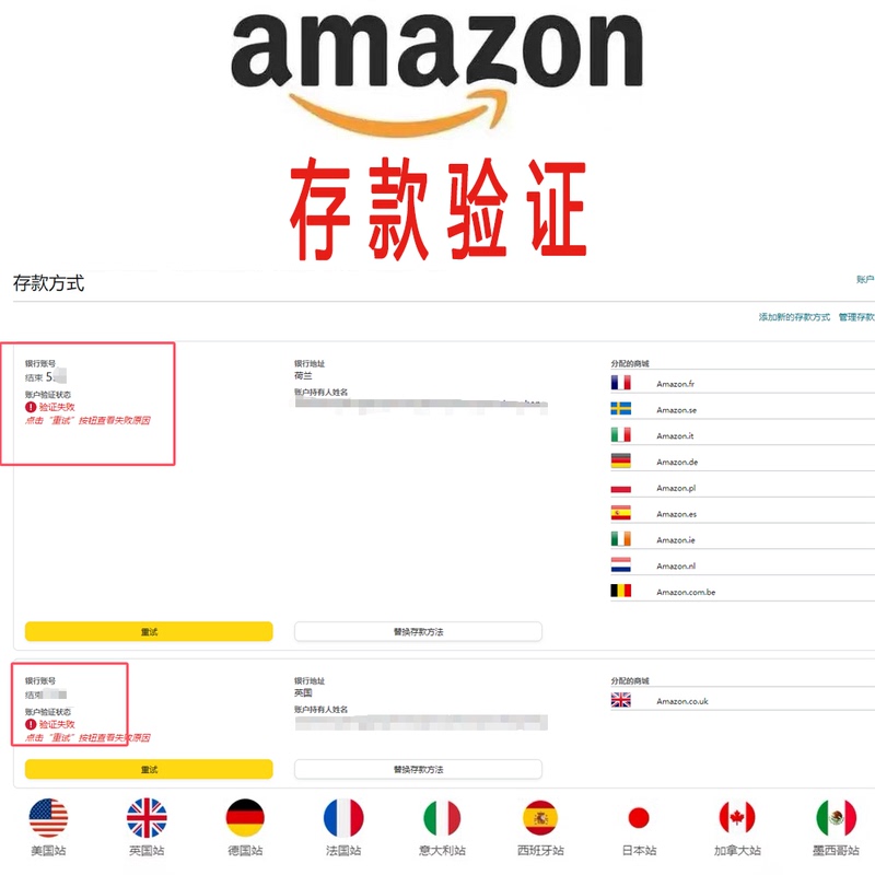 Amazon Deposit Method Verification, Bank Verification, Linked Payment Method, Cross-Border Payment Method