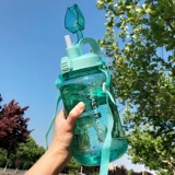 Пластиковый вместительный и большой герметический портативный спортивный стакан со стаканом для школьников для спортзала, 2000 мл