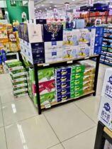 Supermarket Pile Head Shelves Edible Grain Oil Steel Wood Three Floors Milk Pile Drinks Promotion Desk Convenience Store Shelves PILE SHELVES