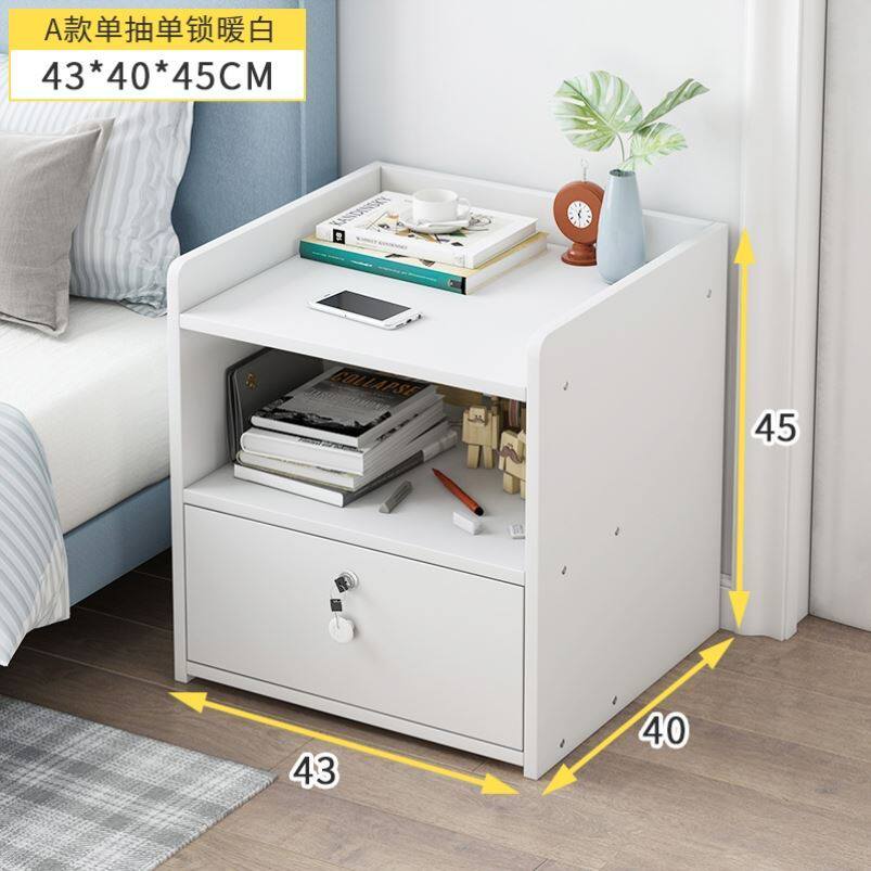 Bedside Bedside Cabinet Rack Shelve Bed Head Cabinet Home Drawer Cabinet With Lock Rental Room Containing Cabinet Wood Multifunction