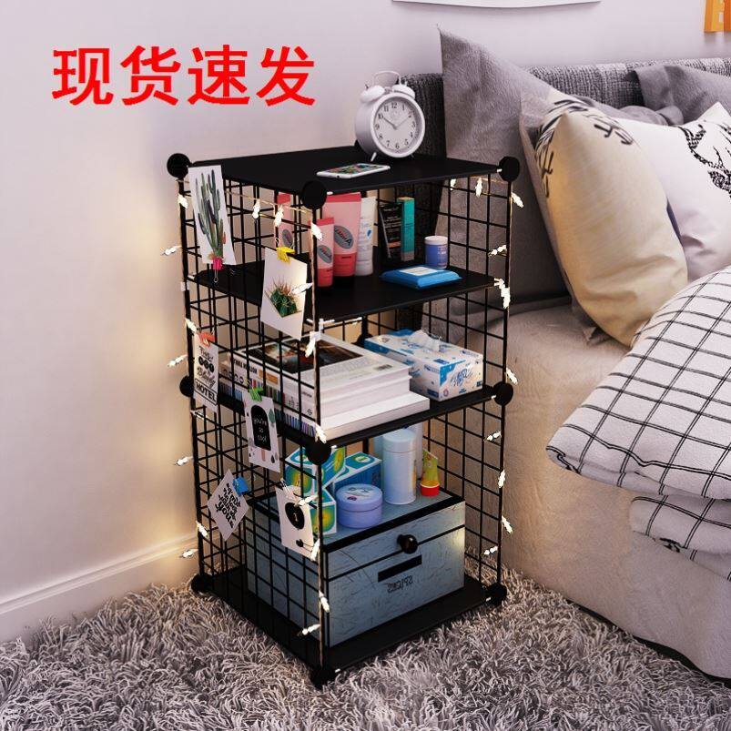 Multifunction Mini Mesh Red Bed Head Cabinet Intake Cabinet Ins Nordic Wind Small Shelf Storage Rental Room Home