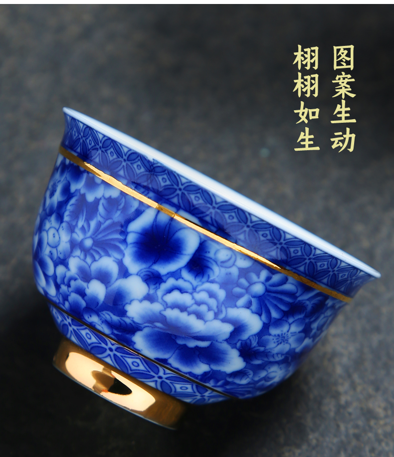 Tasted silver gilding 99 fine silver single CPU master cup sample tea cup colored enamel individual cup of kung fu tea tea cup ceramics by hand