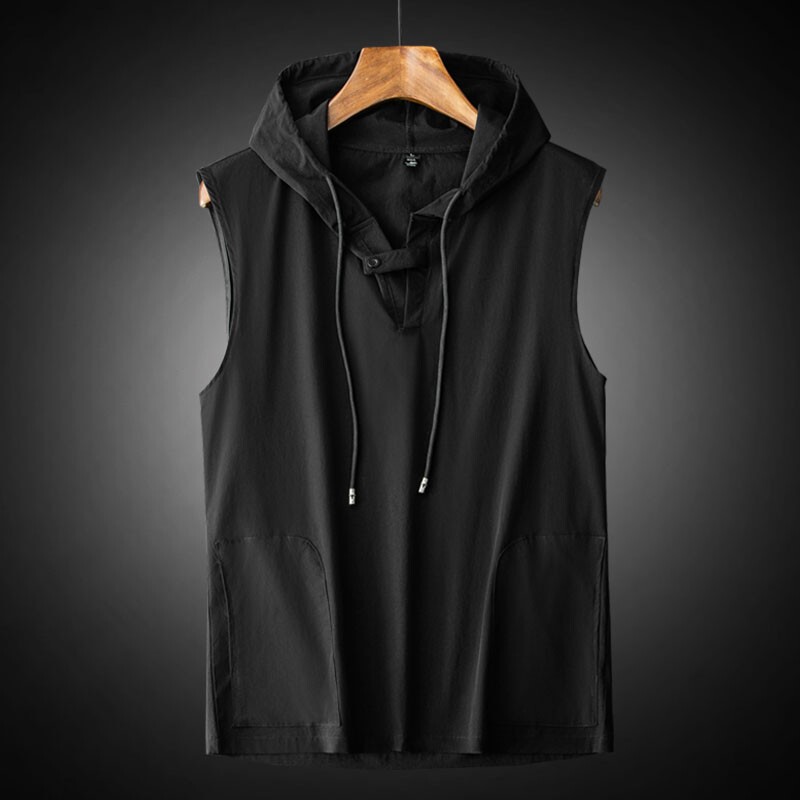 Kangshi Yishu Trendy Brand Stylish Hooded Vest 2026 New Loose Sleeveless T-Shirt Summer Tank Top for Men Kangshi Yishu Trendy Brand Stylish Hooded Vest 2026 New Loose Sleeveless T-Shirt Summer Tank Top for Men
