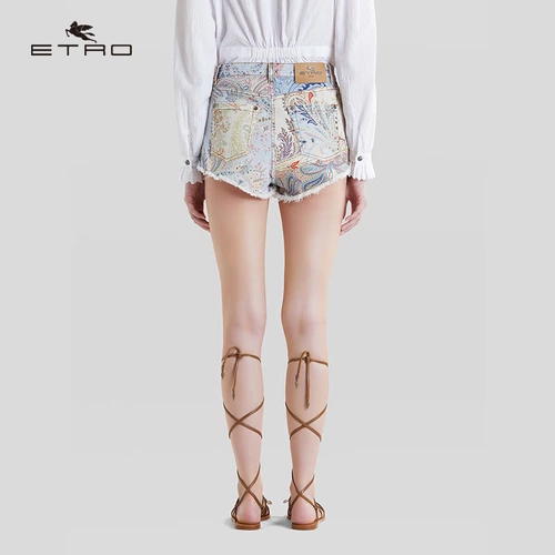 [Та же звезда] etro/ai chuo/2021 весна и летняя новая модель/дамы Пейсри Джинсовые Шорты горячих брюк