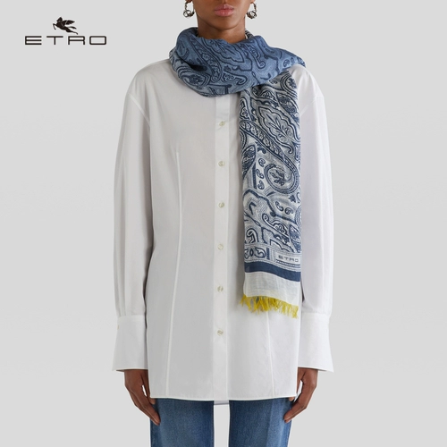 Etro/ai Chuo/2022 весна и лето Новые/Дамы смешанные льняные пейсли шарф