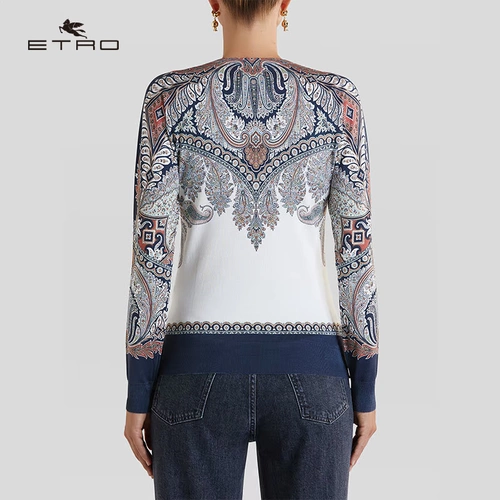 [Интересная установка -free] etro/ai chuo/2021 весна и лето Новая/Дама Pisri Pattern настоящая шелковая рубашка