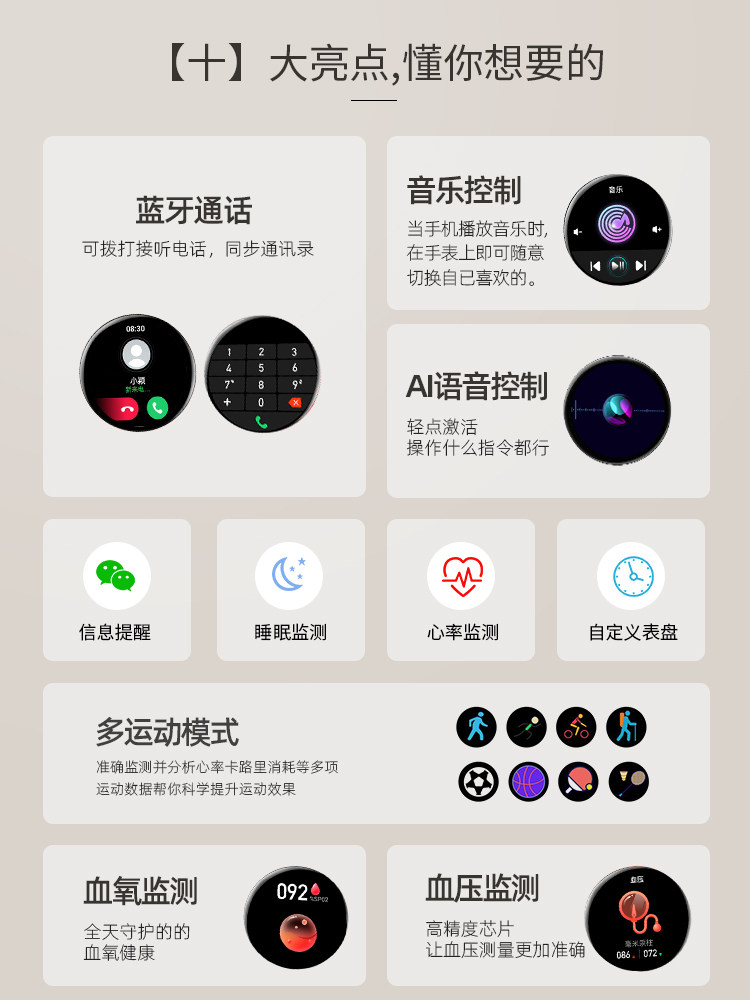 2025 New Smart Watch for Women, Heart Rate and Sleep Monitoring, Multi-Functional Sports Bracelet, Suitable for Students and Couples, High Appearance Value