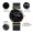 T079 Gold Case Black Faced Steel Band - Glow in the Night Style Leather Watch Band+Demolition Tool+Lifetime Warranty