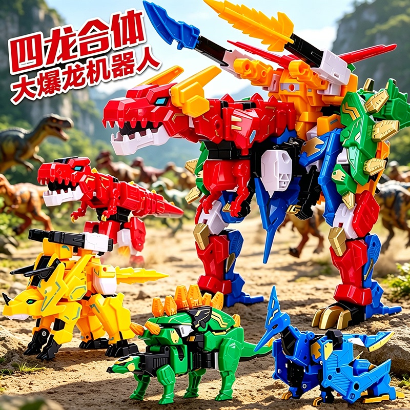 Xinqi Explosive Dragon Battle Vehicle X2 Digital Fusion Big Tyrannosaurus Rex Children's Transforming Toy 4 Dinosaurs Novelty Four Seven Xinqi Explosive Dragon Battle Vehicle X2 Digital Fusion Big Tyrannosaurus Rex Children's Transforming Toy 4 Dinosaurs Novelty Four Seven
