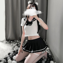 Little dirty female Japanese pure student pleated skirt sailor suit pajamas sexy uniform seductive chest
