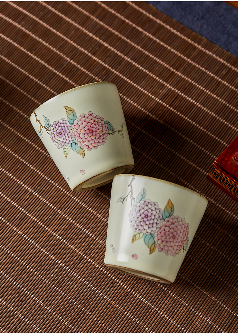 Shot incarnate your up hand - made hydrangea jingdezhen ceramic cups kung fu tea set personal sample tea cup master cup single CPU