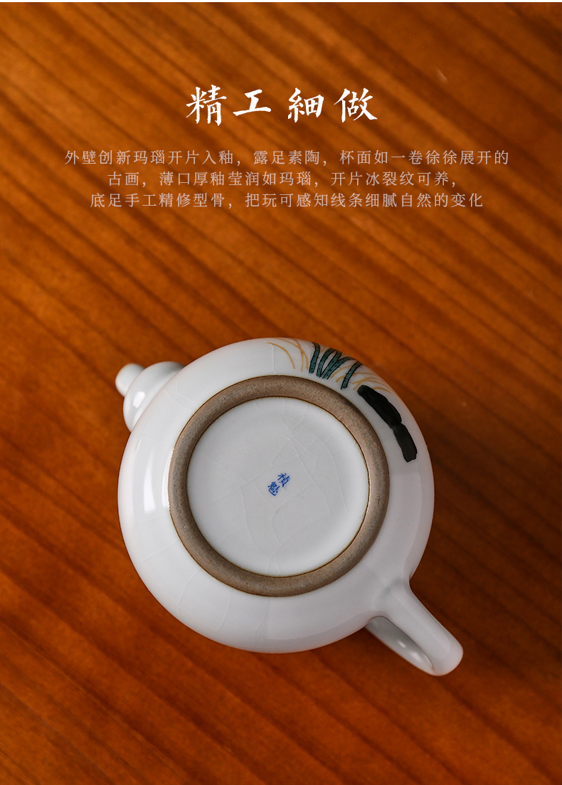 Shot incarnate the jingdezhen ceramic teapot kung fu tea set your up hand - made lotus home slicing can be a single pot teapot