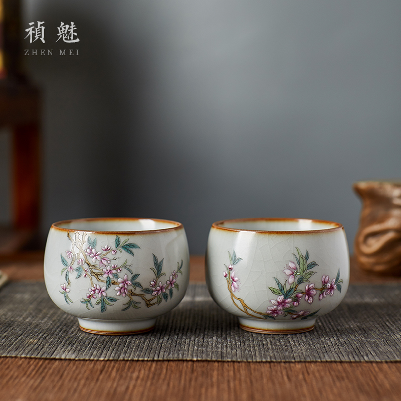 Shot incarnate your up hand - made name plum the master kung fu tea set individual sample tea cup cup of jingdezhen ceramics slicing single CPU