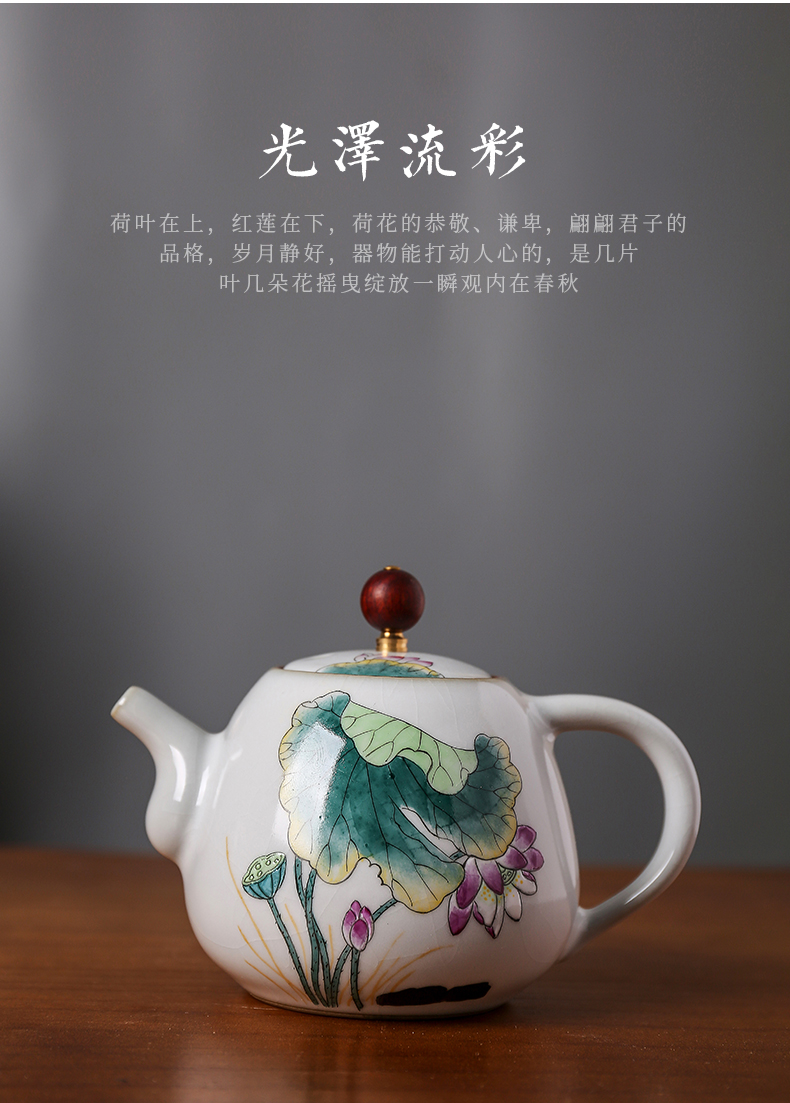 Shot incarnate the jingdezhen ceramic teapot kung fu tea set your up hand - made lotus home slicing can be a single pot teapot