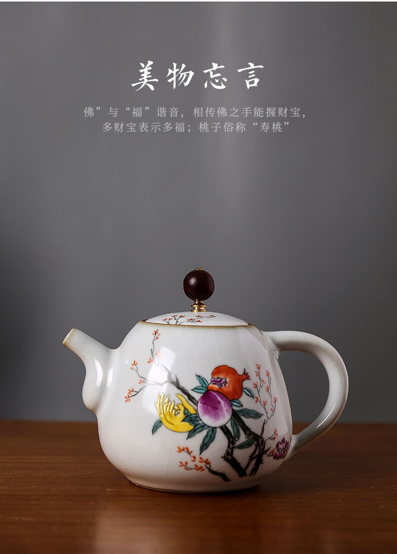 Shot incarnate your up hand - made sanduo jingdezhen ceramic teapot kung fu tea set household slicing can keep single pot teapot