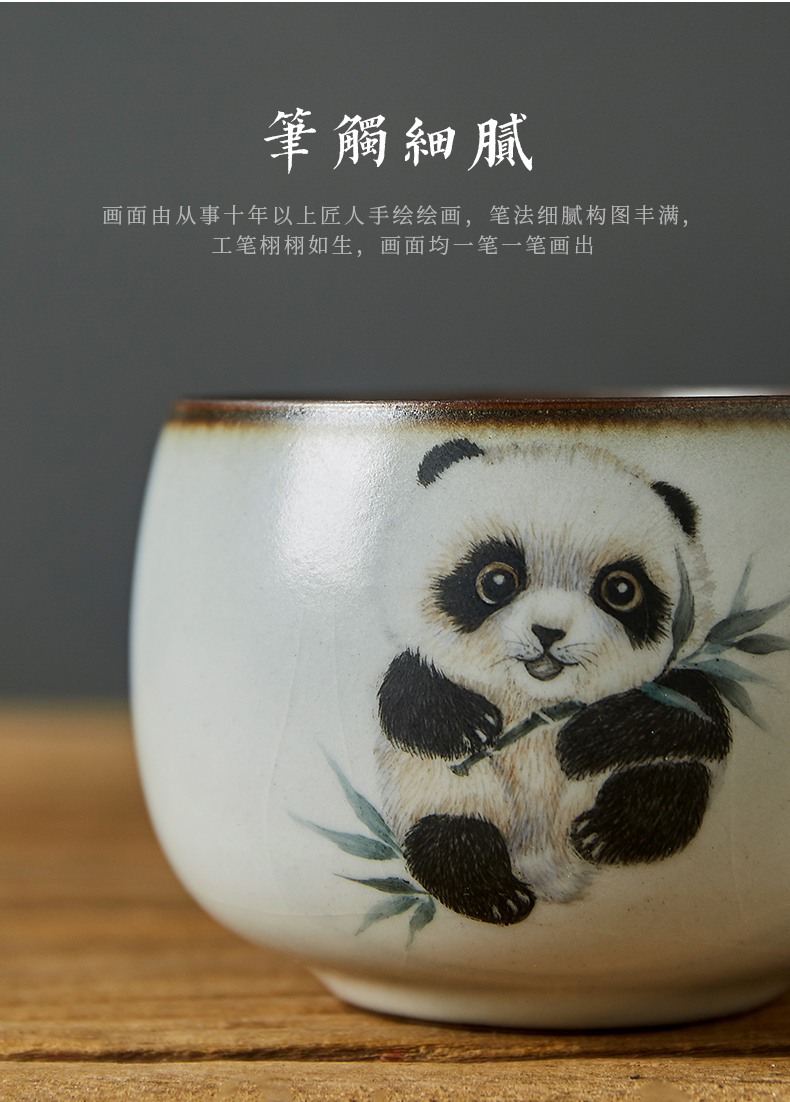 Shot incarnate your up hand - made panda master kung fu tea set sample tea cup cup of jingdezhen ceramics individual pieces of a single CPU