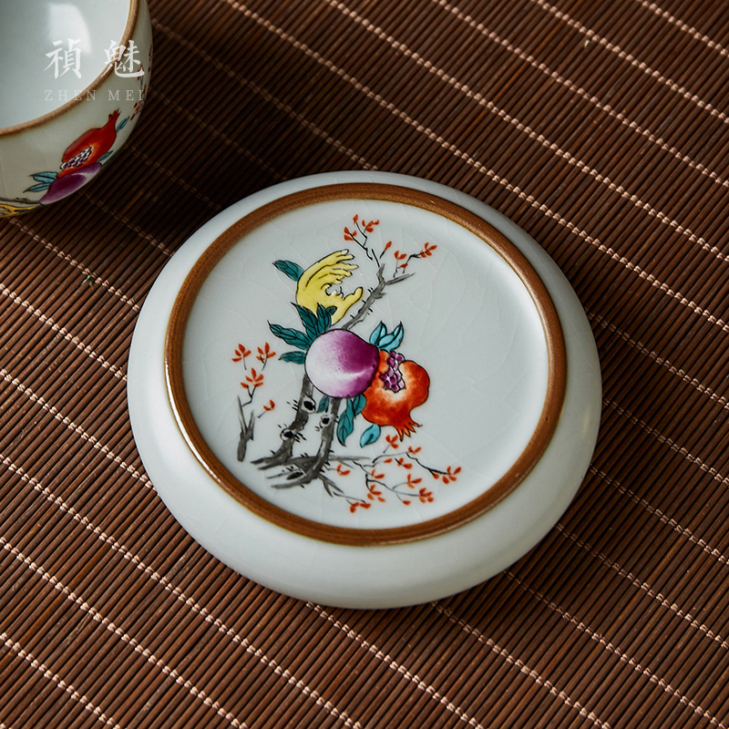 Shot incarnate your up hand - made sanduo lid saucer jingdezhen ceramic kung fu tea set fittings can have a cup of Joe