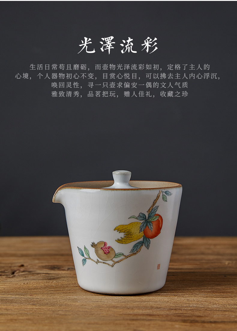 Shot charm your up on the hand - made hand grasp the kung fu tea tea pot of jingdezhen ceramics filter tureen crack cup