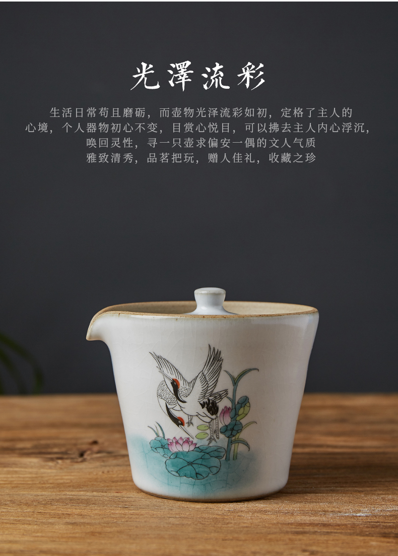 Shot charm all hand your up on the hand grasp the kung fu tea tureen pot of jingdezhen ceramics filter household crack cup