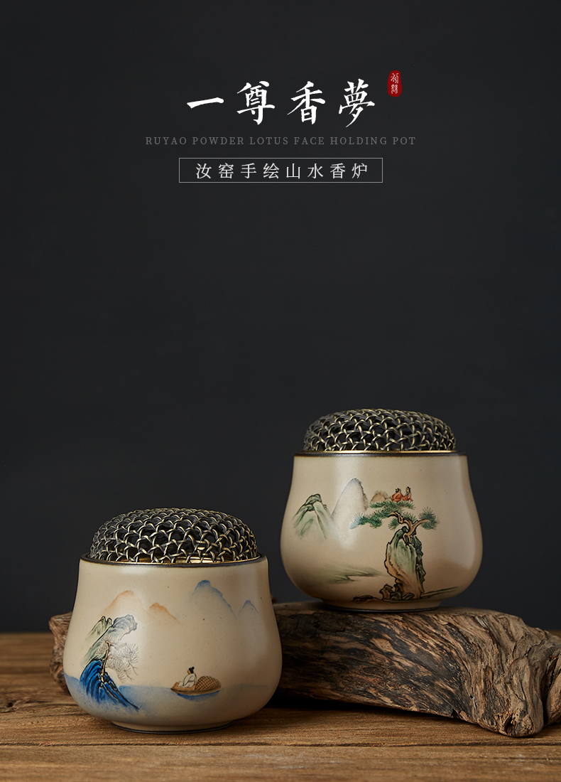 Shot incarnate your up on hand - made scenery censer jingdezhen ceramic kung fu tea set with parts cicada fancy there are scented