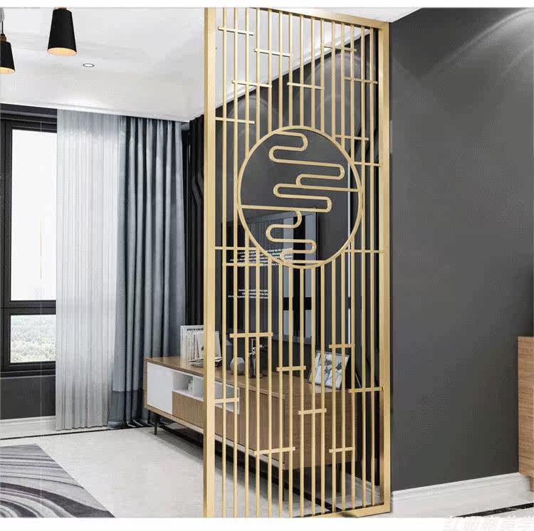 无锡金属屏风隔断客厅进门不锈钢拉丝金属轻奢现代玄关