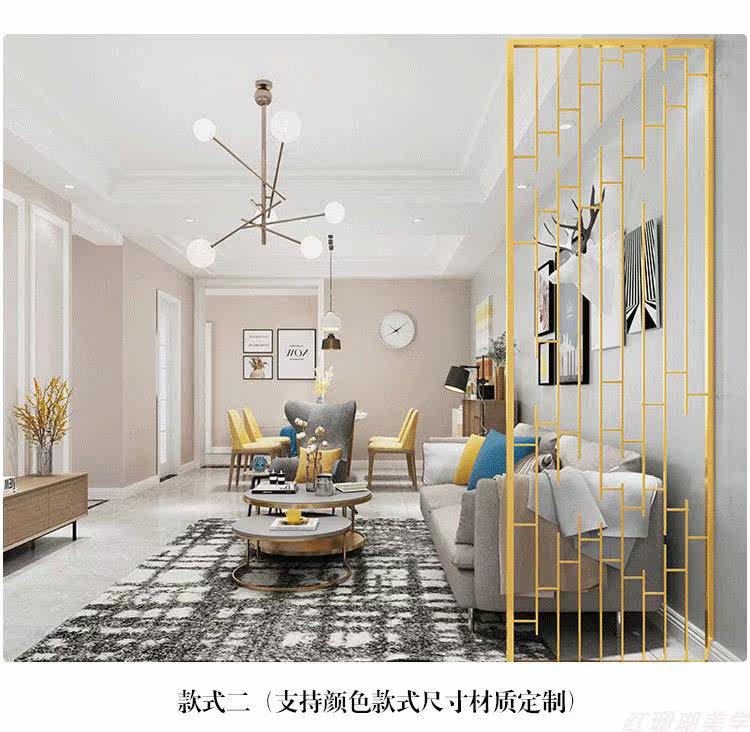 无锡金属屏风隔断客厅进门不锈钢拉丝金属轻奢现代玄关